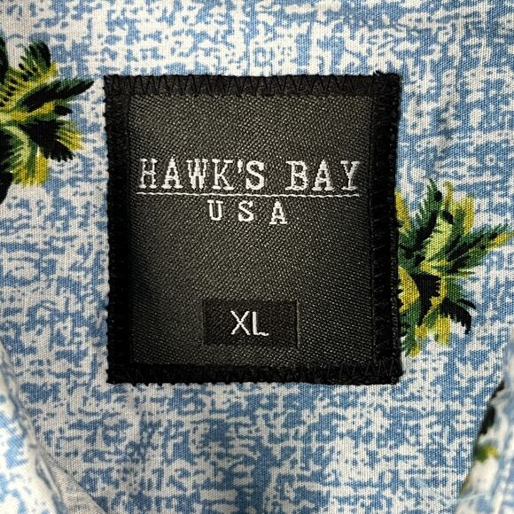 Hawks Bay Shirt Mens Extra Large Hawaiian Resort‎ Palm Button-Front Camp Cabana - Picture 5 of 10